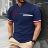 Fashion Summer 3D Stripe Letter Print Men's T Shirt Hip Hop