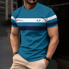 Simple Casual Striped Print T-Shirt For Men Fashion Street Men's