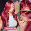 13x4 99j Burgundy Body wave Lace Front Human Hair