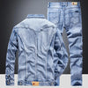 Denim Suit Men's Slim Micro-stretch Two-piece Spring