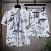 Men's Hawaiian Beach Set Single Breasted Short Sleeve Shirt