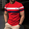 Simple Casual Striped Print T-Shirt For Men Fashion Street Men's